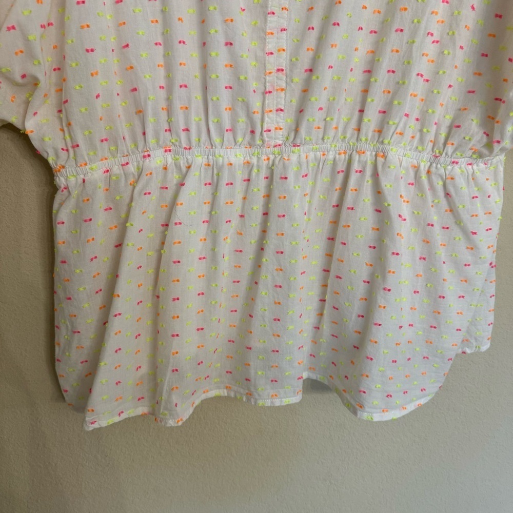 Spring Summer Lane Bryant Textured Dolman-Sleeve Peplum Blouse White Size 18/20 - Picture 8 of 16
